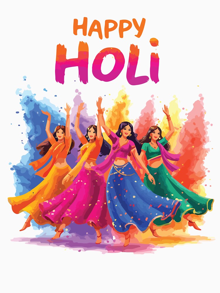 Happy Holi Festival Color Splash Indian Celebration Dance by kiralynstration