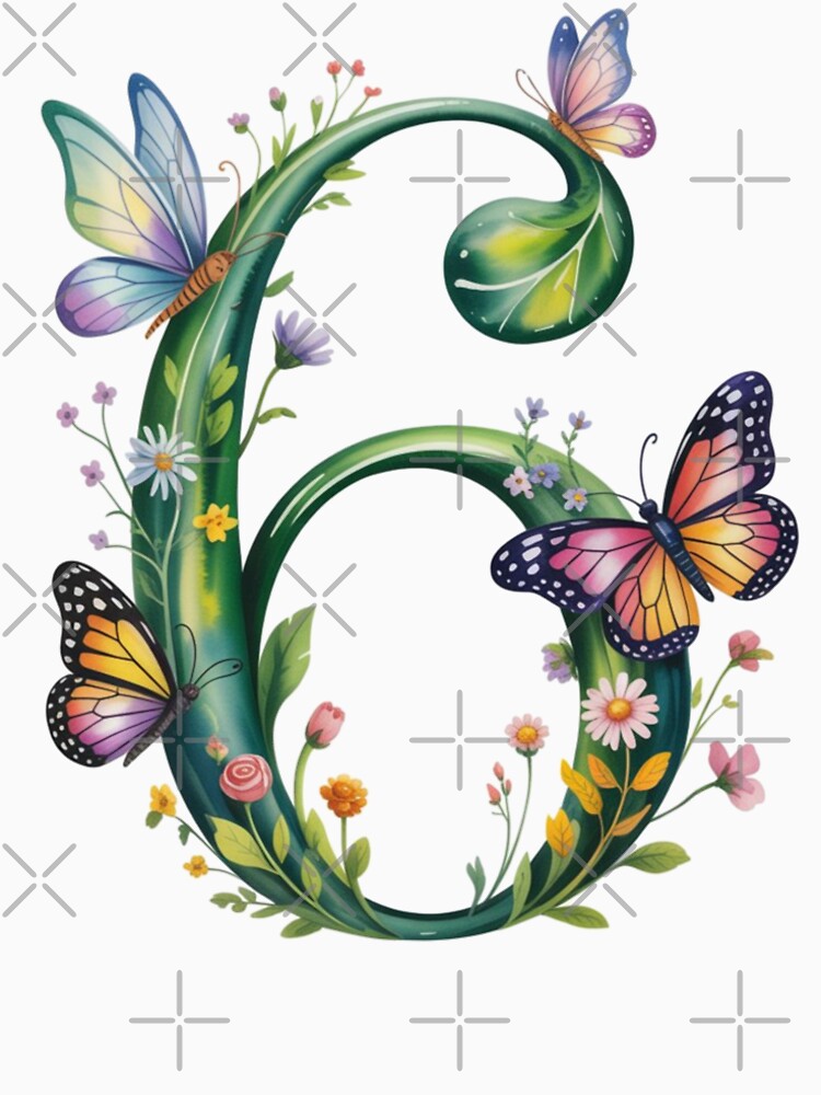 Magical Garden Number 6 - Butterflies and Flowers Watercolor Art by HumanMess