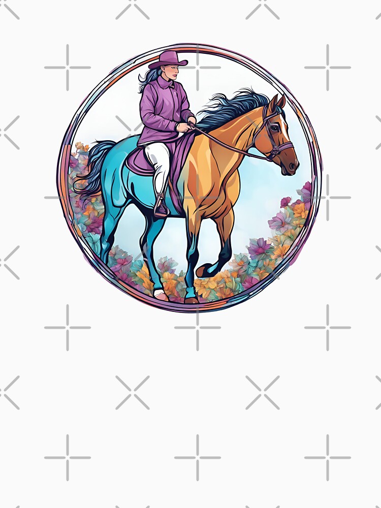 Amazon Woman on Horse in Flowers by Aquillashop