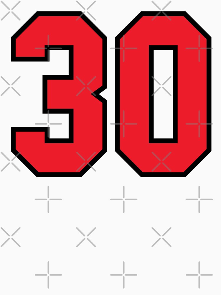 30 Sports Jersey Thirty Red Number Black by infrontofyou