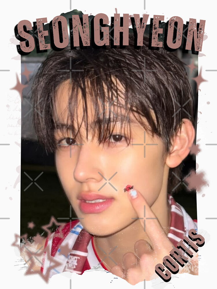 CORTISs Seonghyeon Kpop Boy Group Black and White Collage Digital Art Portrait by AJUNICE STUDIO
