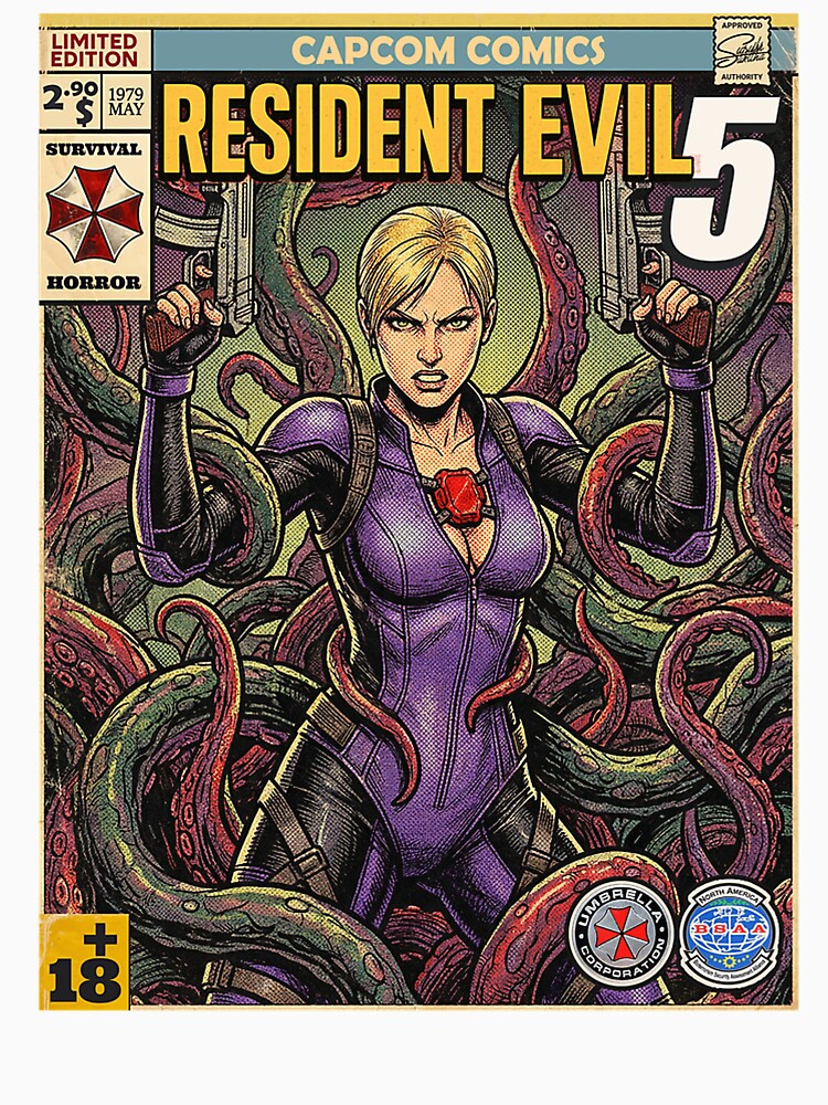 Resident Evil 5 Jill Valentine Comic Cover Gaming Art by CEASiGifts
