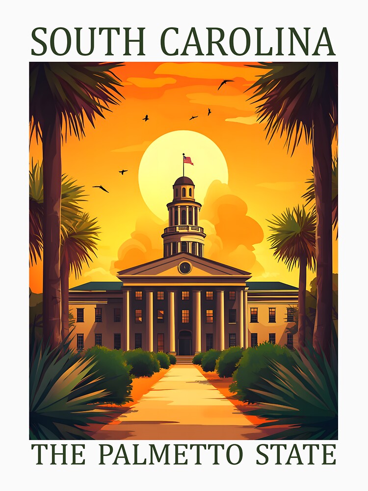 40 South Carolina Travel Poster by Lucy Goosy Art