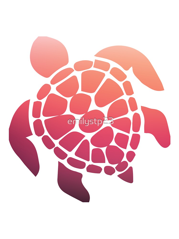 pink sunset ombre sea turtle by emilystp23