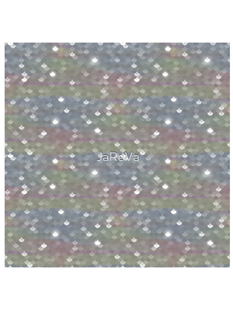Printed image of sparkling silver Mermaid Tail Scales - seamless pattern by JaReVa