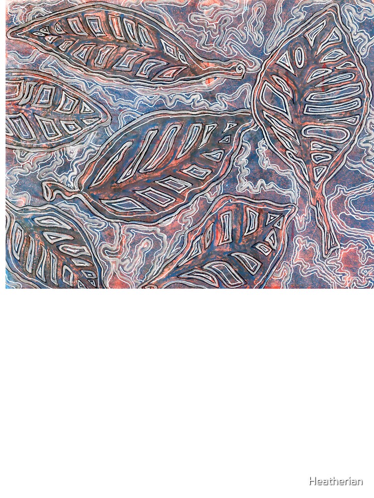 Leaves 13 Mixed Media - Ink on Monoprint by Heatherian
