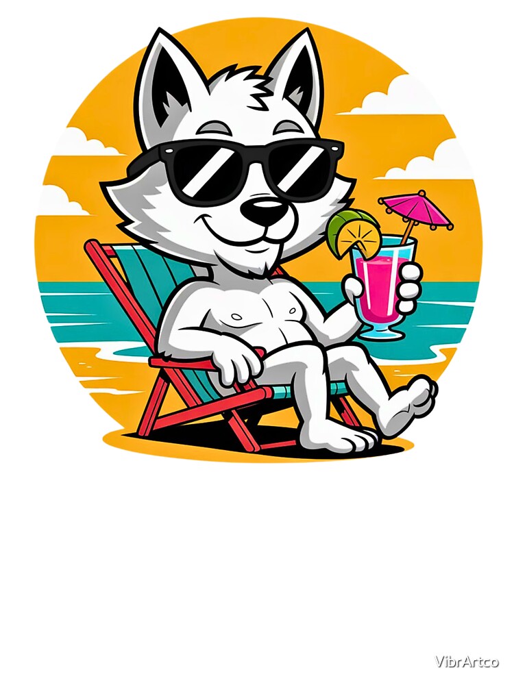 Wolf with Tropical Cocktail by VibrArtco