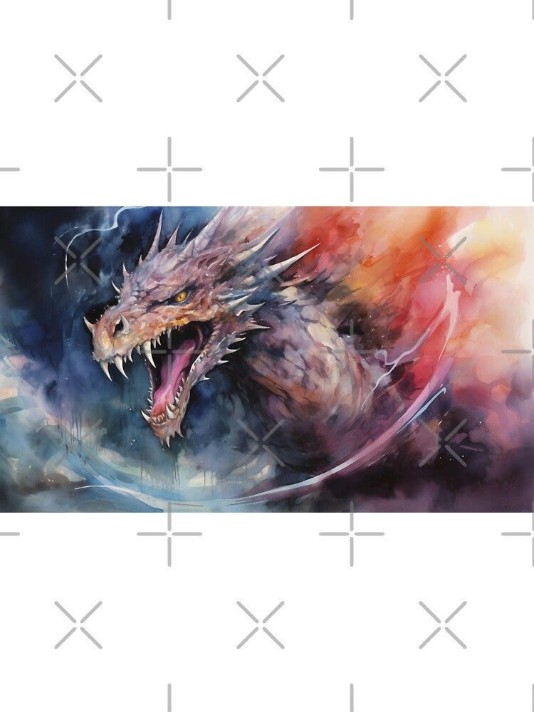 Dark Fantasy Watercolor - Fierce Dragon by Fantasy Masterpiece