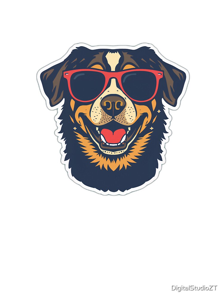 Cool Dog Wearing Sunglasses Illustration by DigitalStudioZT