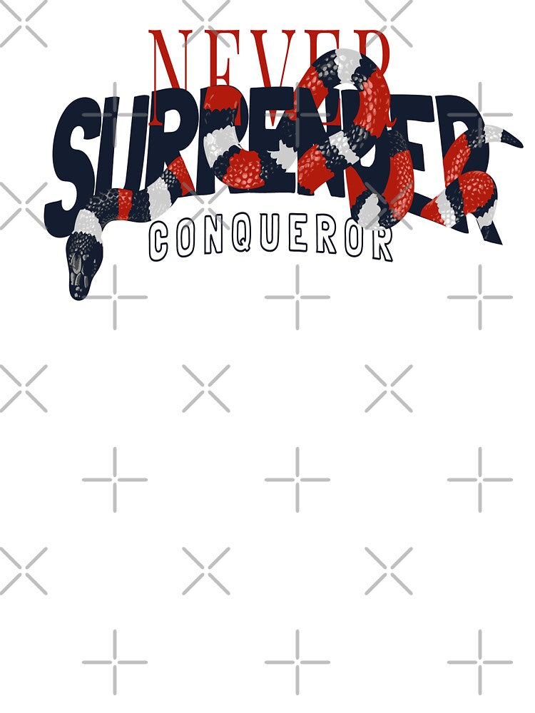 Never Surrender Slogan with Snake Graphics Illustration by Peekonet