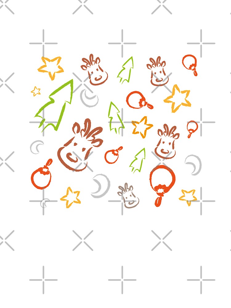 holiday xmas pattern - reindeer trees ball by Nessie J.M.