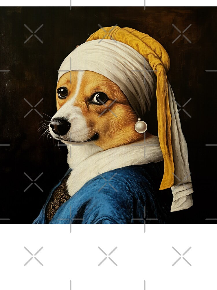 The Corgi with the Pearl Earring - Adaption from Jan Vermeer by MysticMarble