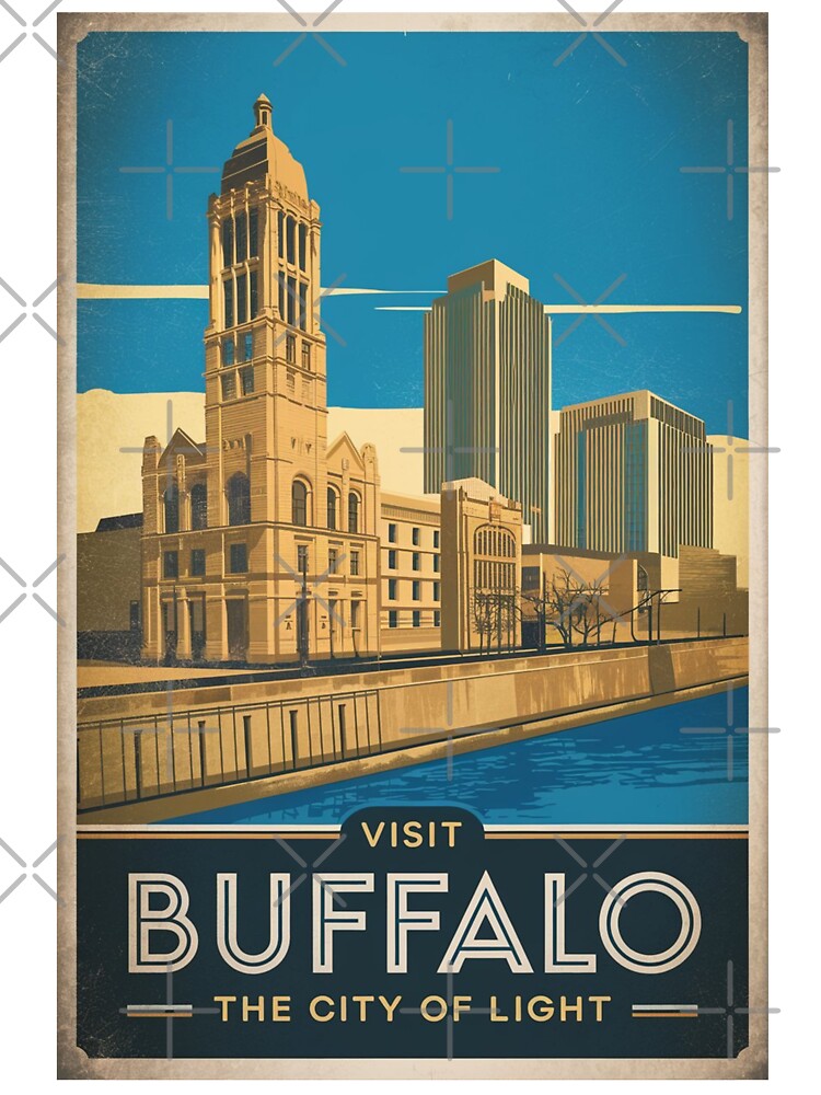 Buffalo Vintage Travel Poster by TravelerRat
