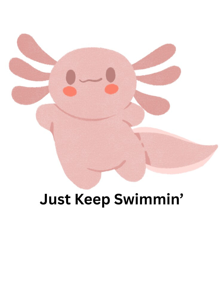 Cute Axolotl Kawaii Pastel Animal Design by CozyMomDesigns