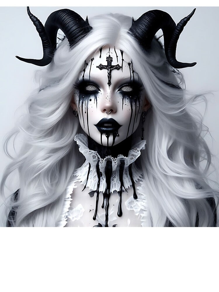 Demon Woman in White by GalleryBrisArt