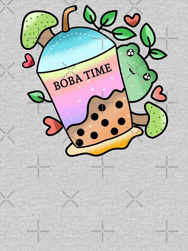 Kawaii Cute frog drinking boba tea by Quacktails