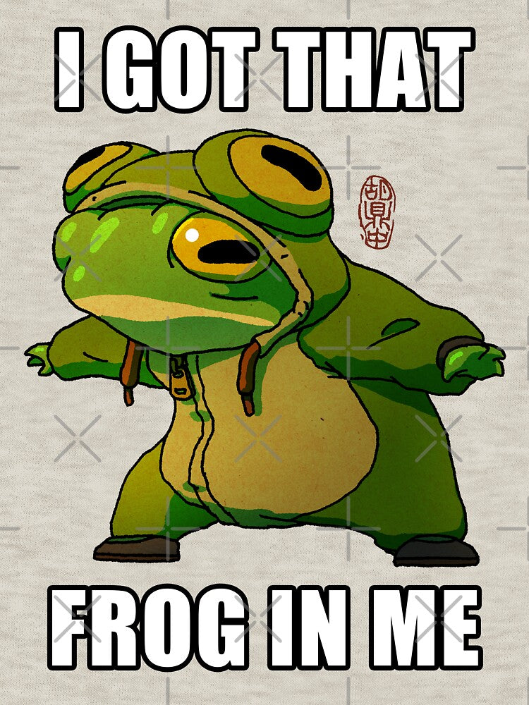 i got that frog in me funny frog meme costume art by DingHuArt