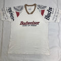 Calhoun T Shirt Men’s XL White Budweiser Long Of Beers 2000 Y2K Sleeves