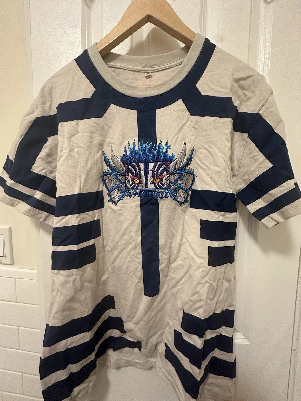 NOBLE XIN Upper Three Akaza Striped Tee Navy Blue