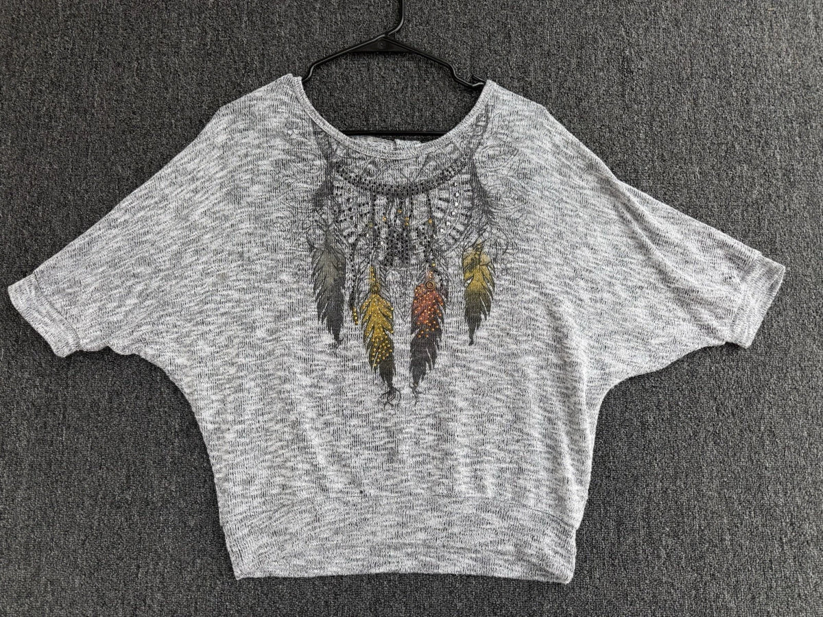 Vintage 90s Dreamcatcher Feather Heather Southwestern Boho Shirt - L
