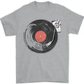 Distressed Vinyl Turntable DJ DJing Mens T-Shirt 100% Cotton