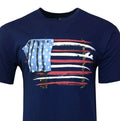 JOE MARLIN American Flag and Surfboards 100% Cotton Men's T-Shirt Navy NEW .