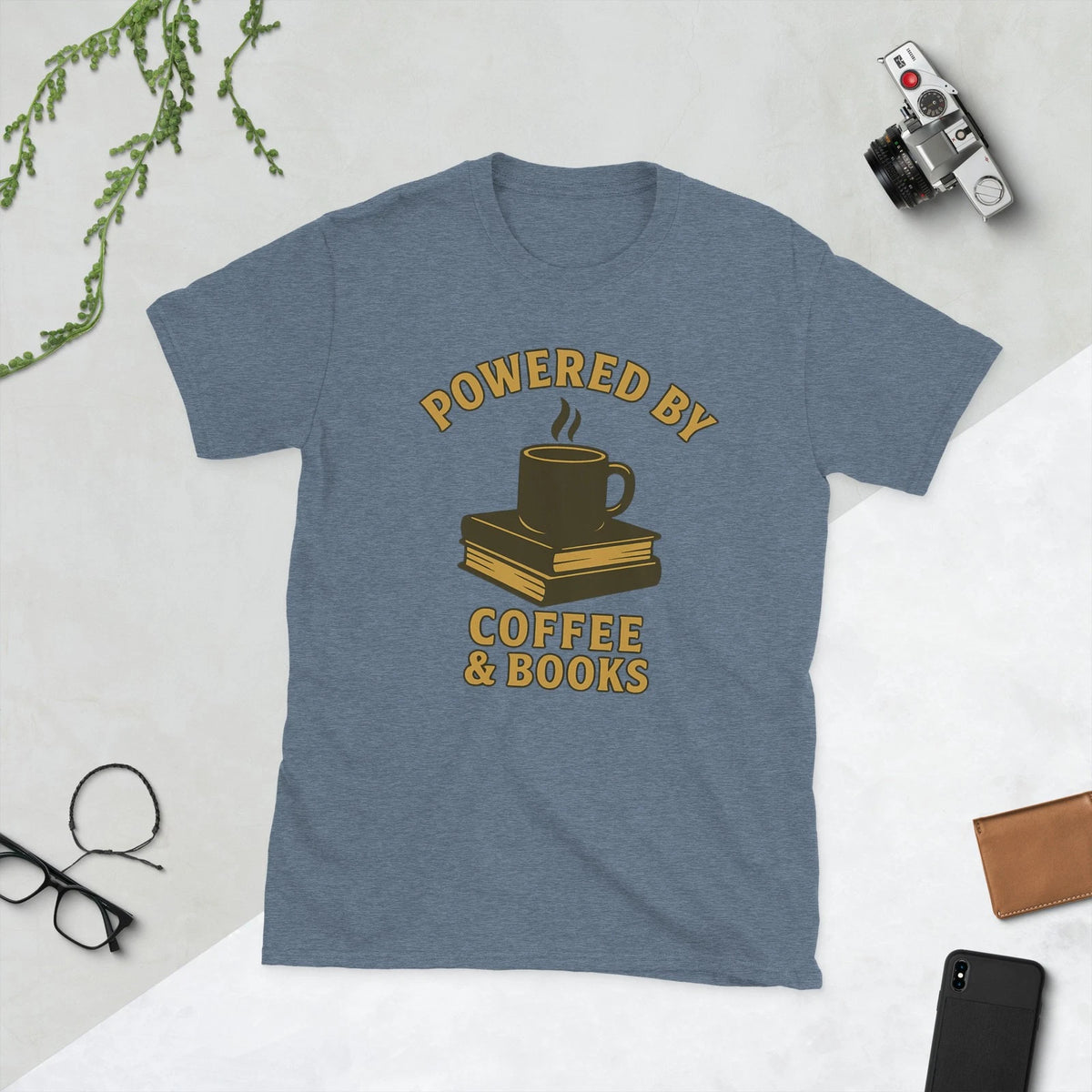 Powered by Coffee & Books Graphic Tee Unisex Reading Shirt Gift for Book Lovers