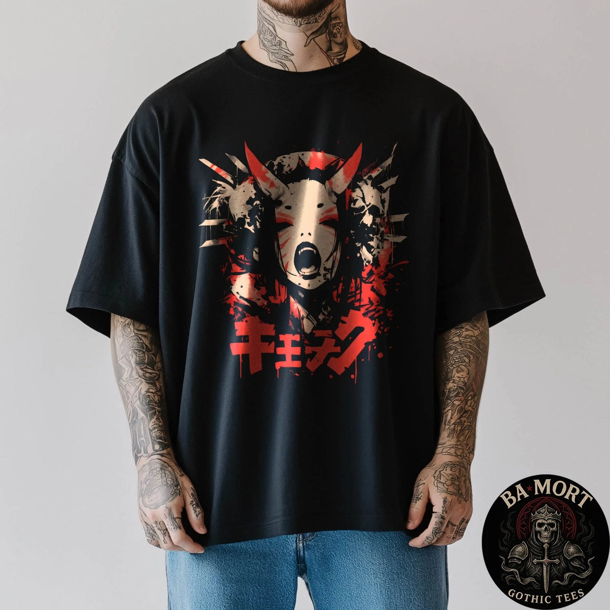 Goth Grunge Demon Anime Girl Waifu Horror Alt Aesthetic T-Shirt