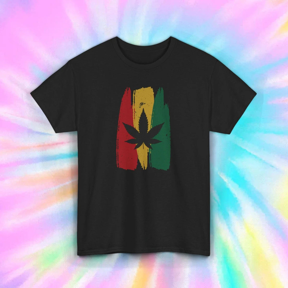 Rasta Colors Marijuana Leaf T-Shirt | Cannabis Graphic Tee | S-5XL