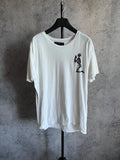 RELIGION T-shirt Mens White Tee size L Embroidered Skeleton Logo Y2K Cotton