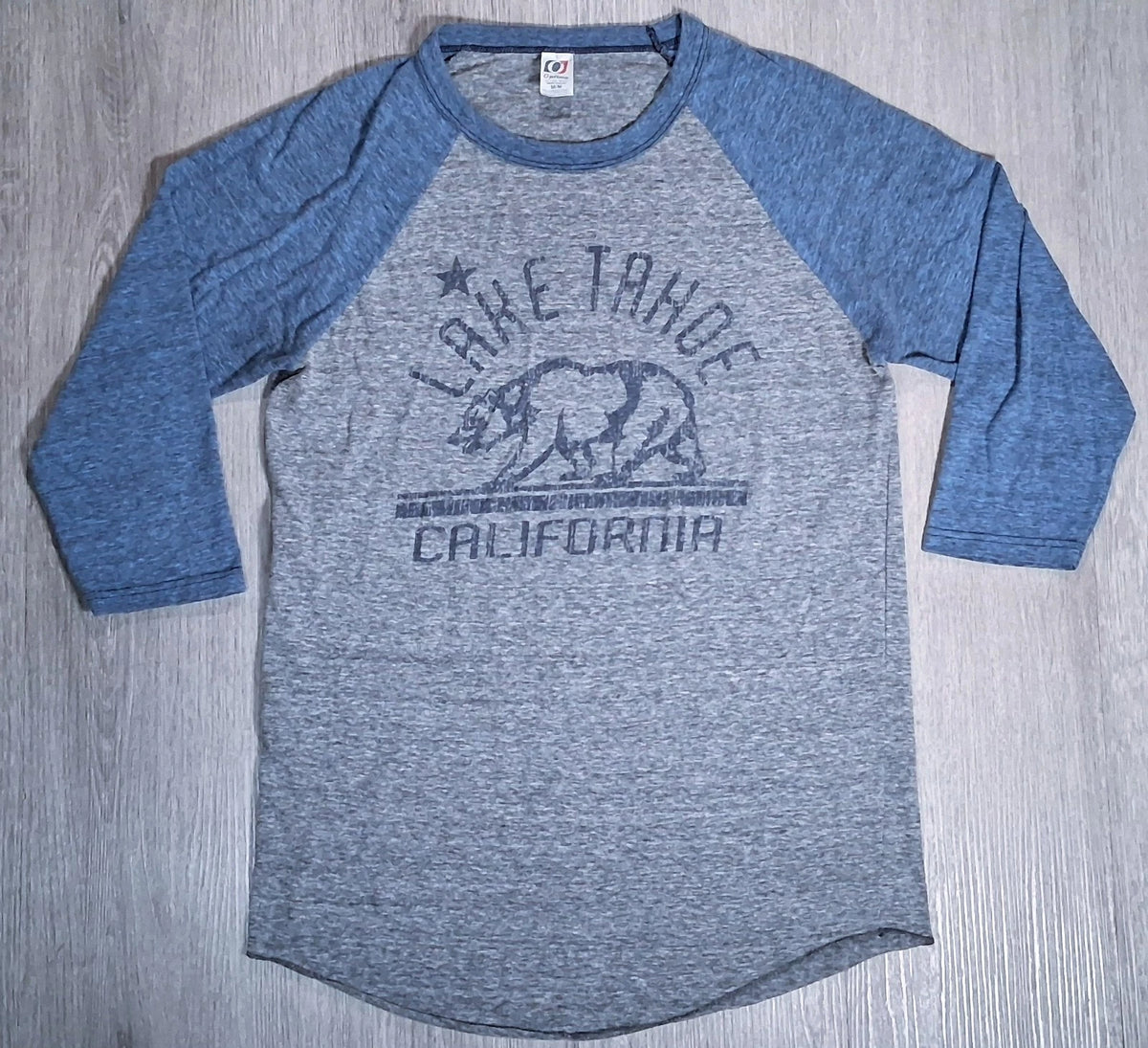 Vtg (Y2K) Lake Tahoe California Softball Style T Shirt Tee MEDIUM Crop Sleeve 🔥