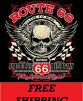 BIKER T-SHIRT-ROUTE 66-LIVE TO RIDE-AMERICA'S HIGHWAY