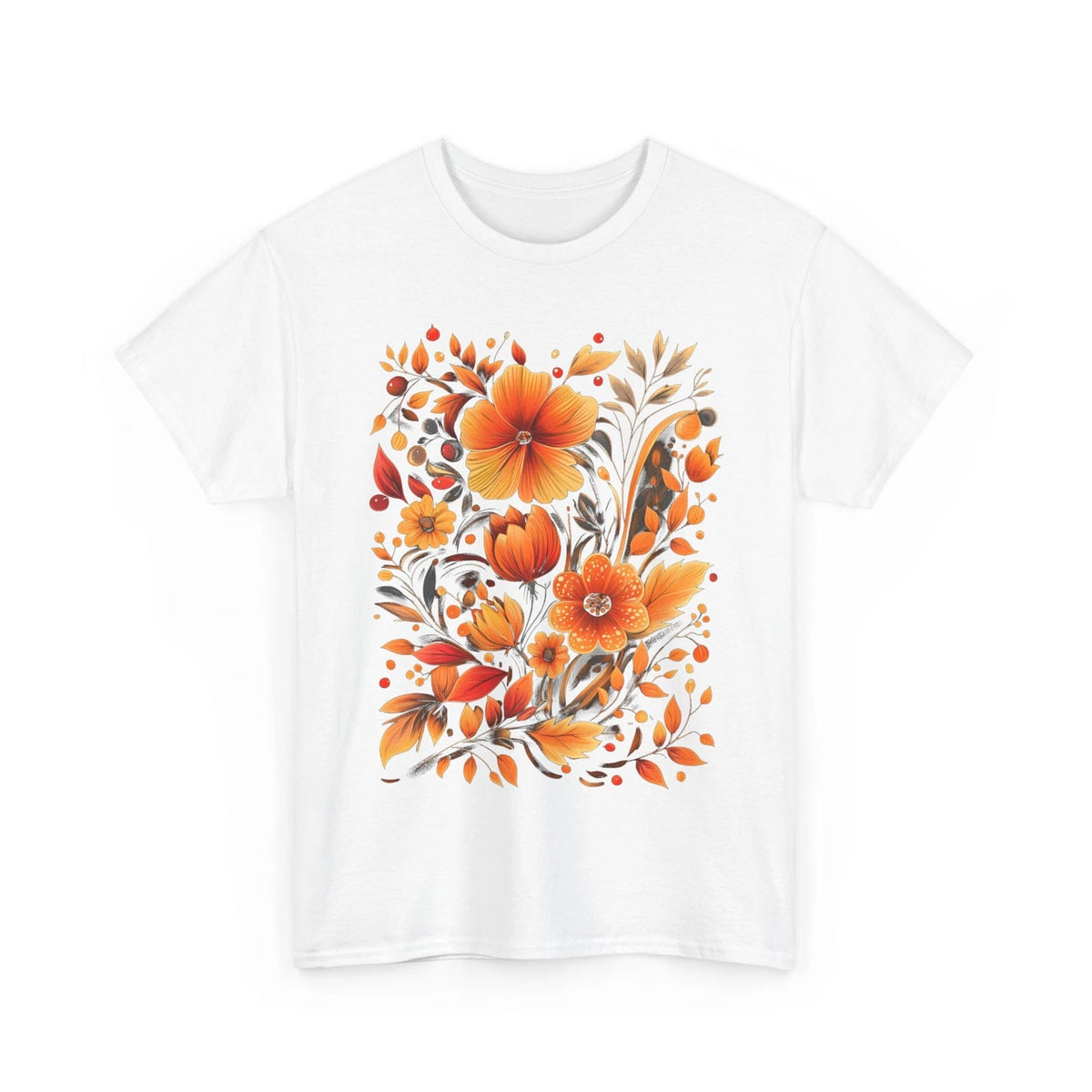 Fall Aesthetic T-Shirt | Autumn Leaves | Floral Fall Flowers Cottagecore Shirt