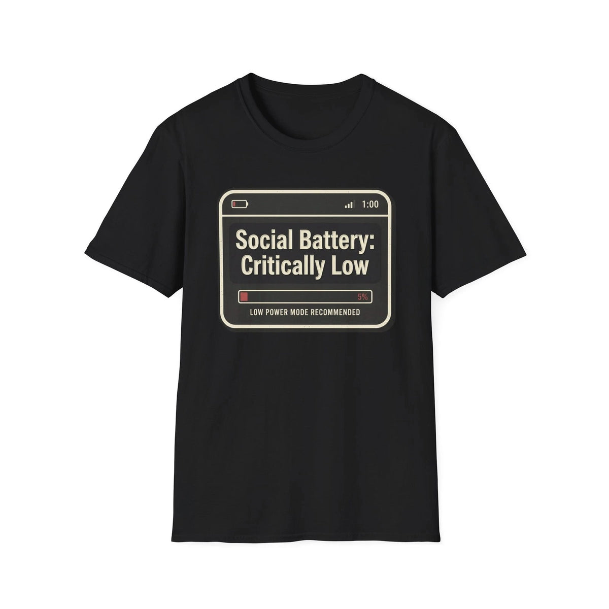 Social Battery Critically Low Funny Introvert Meme T-Shirt Gift Tee Shirt