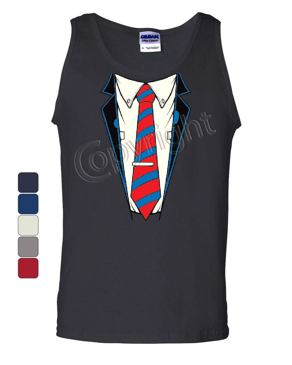 Shirt and Tie Tank Top Office Suit Casual Funny Top