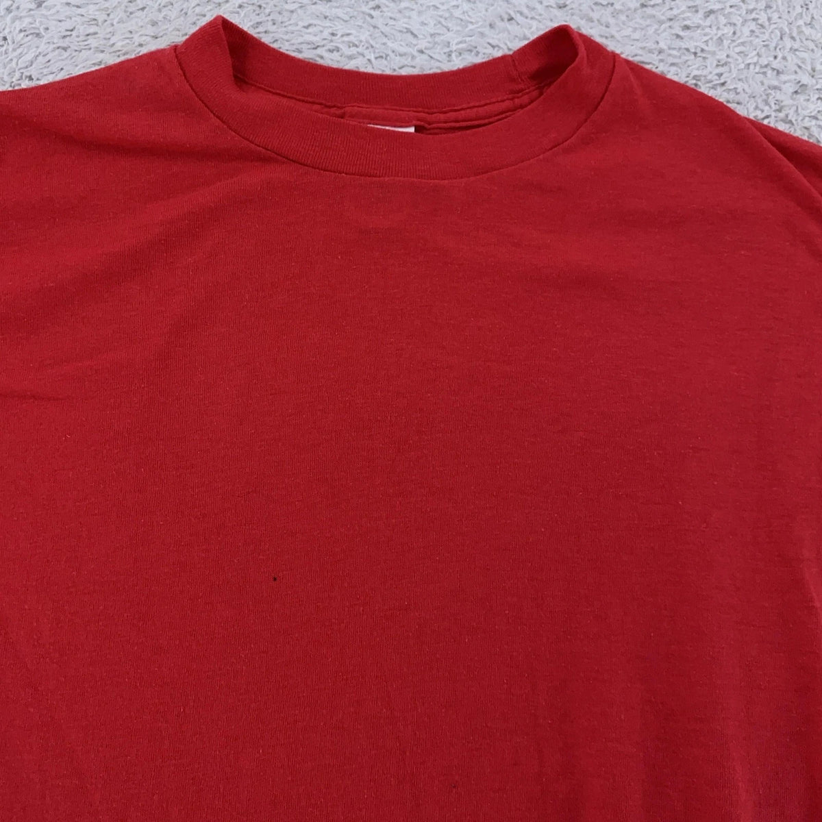 Vintage 80s Blank Red Ched Shirt Mens XXXS Made USA Soft Tee Basic T-Shirt 70s