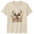 Boho Deer Floral T-Shirt Woodland Nature Gift For Him And Her