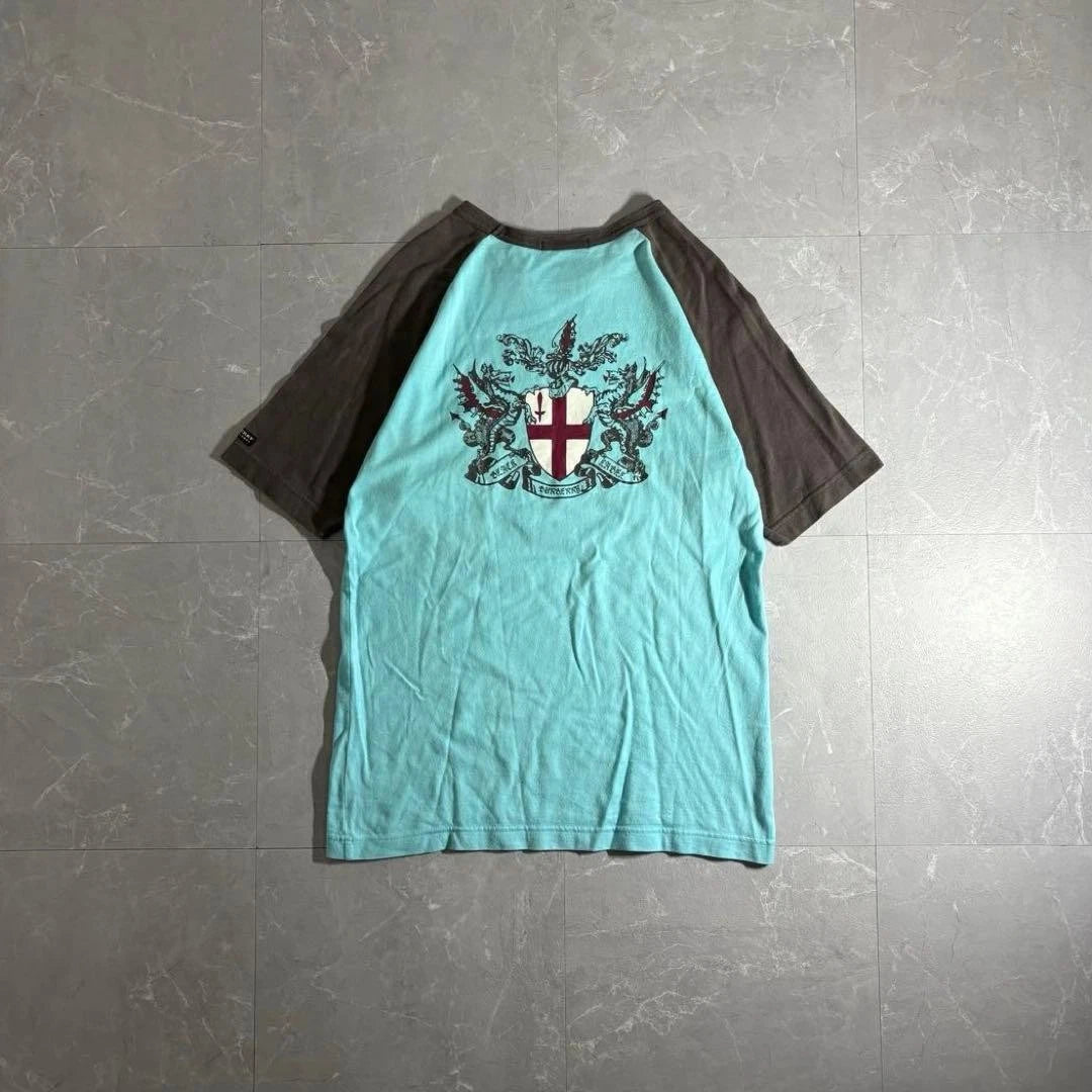 Burberry Black Label Raglan Short Sleeve T-Shirt Y2K Archive M Japan