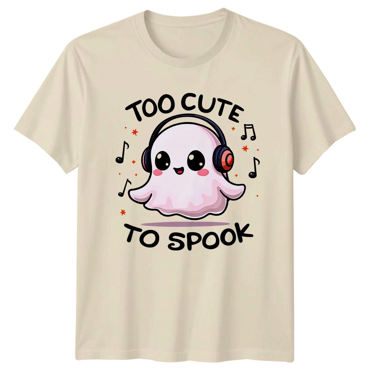 Too Cute To Spook Ghost Halloween Mens Womens Graphic Tee Holidays
