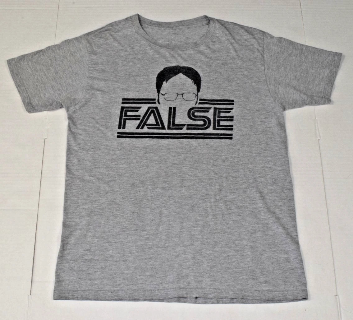 VTG T-Shirt The Office Size M Y2K Gray Dwight Schrute False Catchphrase Graphic
