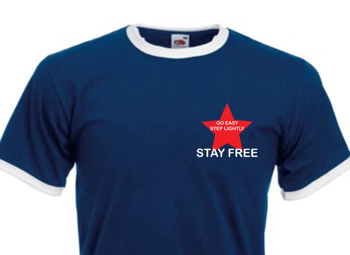 Stay free t shirt the clash Joe Strummer. old skool punk cotton ringer