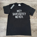 Me Sarcastic Never Graphic T Shirt Black Mens Medium New