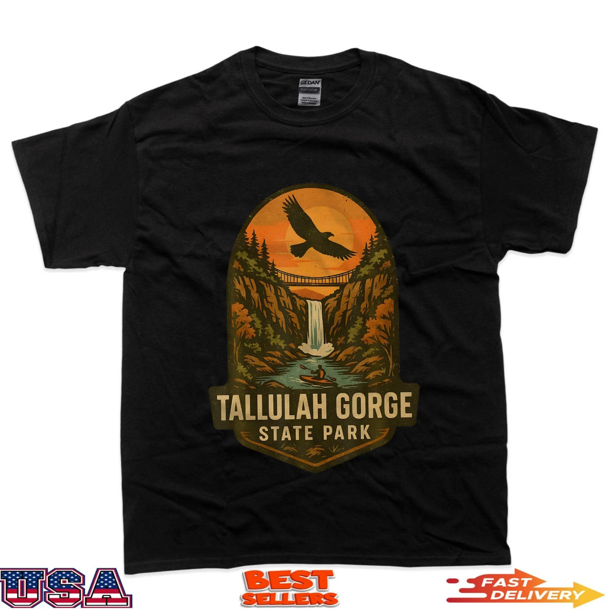 Tallulah Gorge Shirt Waterfall Bridge Kayak Georgia Park T-Shirt