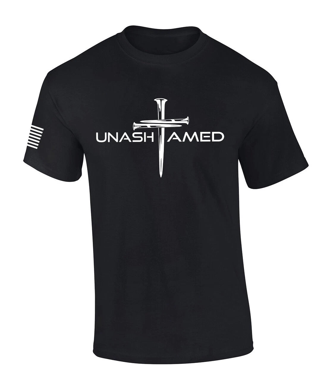 Mens Christian Shirt Nail Cross Unashamed Short Sleeve T-shirt Graphic Tee