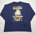 Grumpy Cat T Shirt 2XL Im A Simple Old Man Long Sleeve Grandpacore Cotton