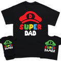 Personalised Super Dad Fathers Day Son Kids Baby Matching T-Shirts Top #FD