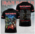 1Iron Maiden Run For Lives World Tour 2026 3D T-Shirt