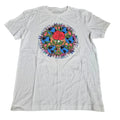 Aeropostale Mens Small White Graphic Tee Peace Sign Earth Rose Tie Dye Print