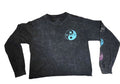 Fifth Sun Women’s M NASA Yin Yang Graphic Long Sleeve Crop Tee Washed Black FS