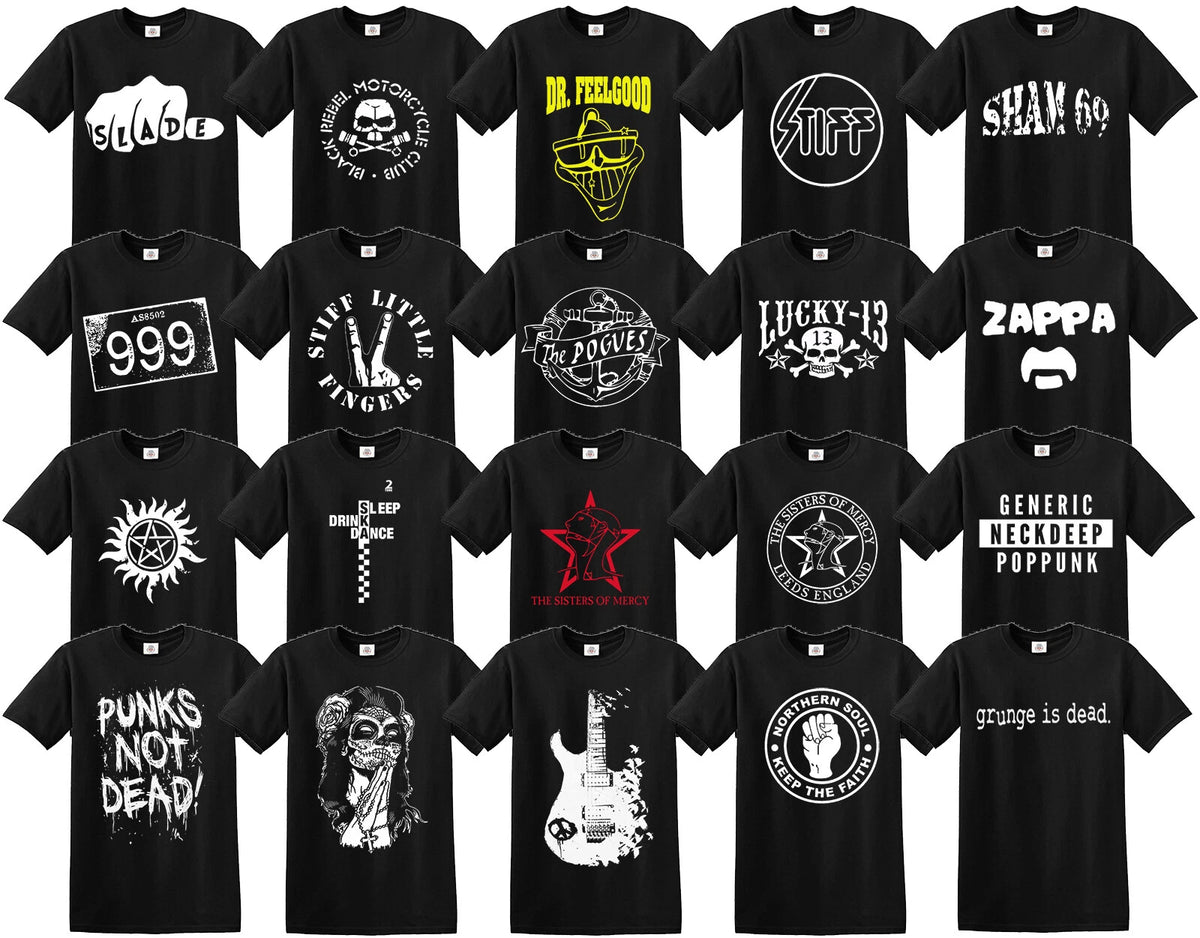 PUNK SKULL Biker Glam Rock Band Irish Punk Stiff Rock SHAM  T-shirt Tshirt Top